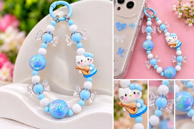 Kawai Character Mobile Charm Pastel Beads