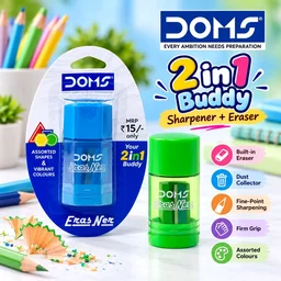 DOMS 2 In 1 Erasner Sharpner 1 Pc(Colour May Vary)