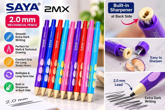 SAYA Saya 2 MX Mechanical Pencil 2.0mm Extra Dark Lead Pencil(set Of 10Pcs)