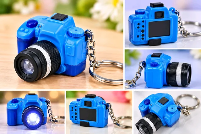 Camera Keychain With Light 1 Pc(colour May Vary ) - Blue, Black