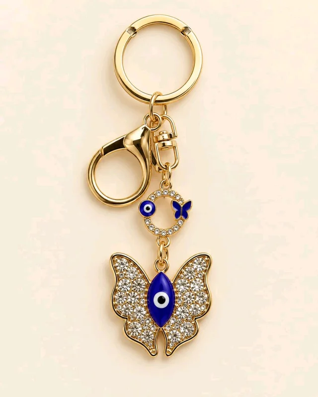 Butterfly Shape Evil Eye Keychain