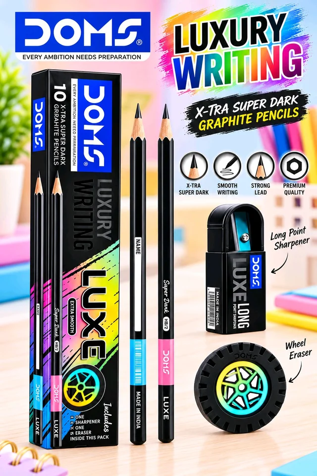 DOMS LUXE X-tra Dark Pencil Set Of 10 Pcs