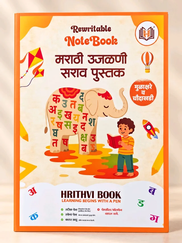 Hrithvi Rewritable Marathi Ujalani Sarav Pustak (Mulakshare & Chaudakhadi)