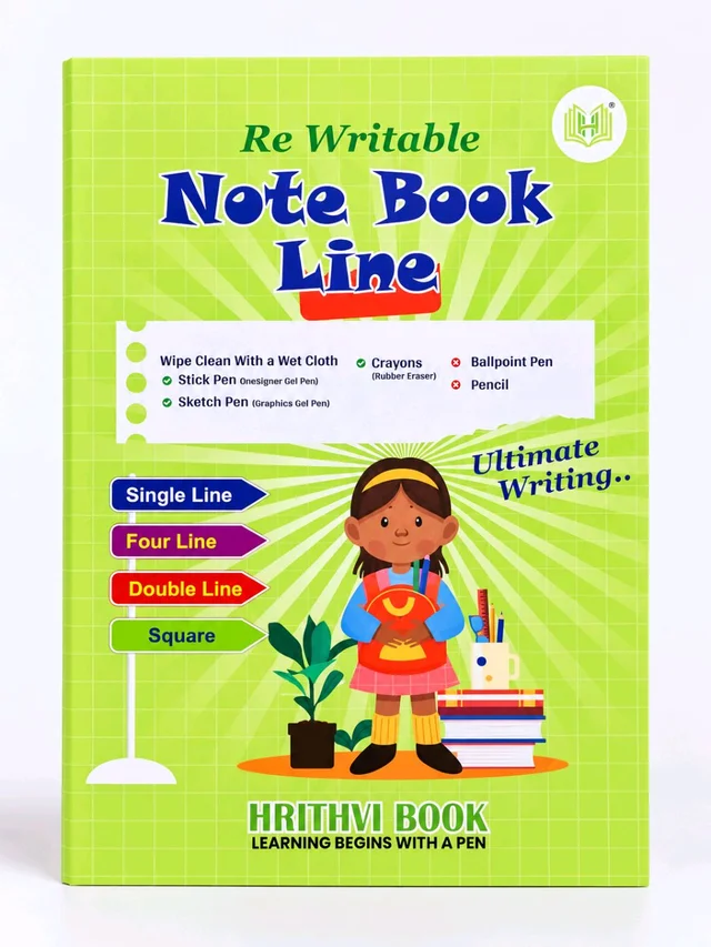 Hrithvi Rewritable Notebook Line (Single Line, Double Line, Four Line & Medium Box)