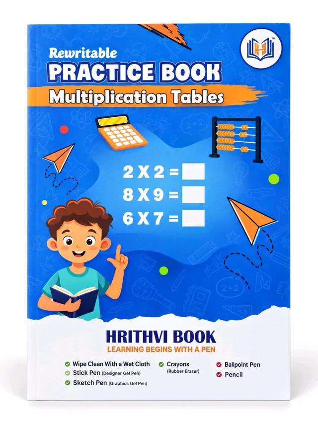 Hrithvi Rewritable Practice Book Multiplication Table