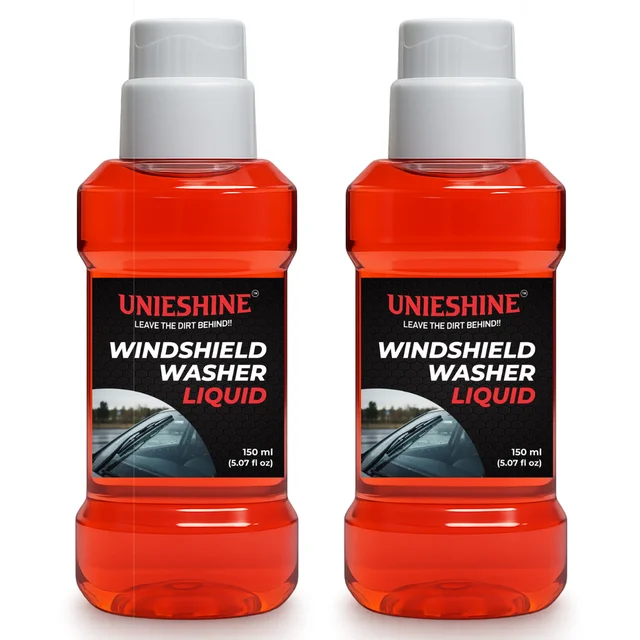 UNIESHINE Car Windshield Washer Concentrate 150ML x 2 | Windshield Wash Fluid & Glass Cleaner | 15ML per Tank | Streak-Free Wiper Liquid for Crystal Clear Visibility | Pack of 2