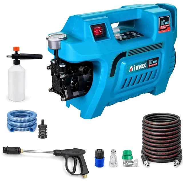 Aimex D7 Plus Electric High Pressure Car Washer 2200W | 150 Bar Pressure Washer with Copper Winding | Portable Car & Home Cleaning Machine with 10M Hose