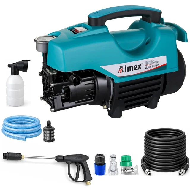Aimex D3 1800W High Pressure Washer 120 Bar, 10L/Min Flow, 8m Hose Pipe, Portable Car Washer Machine, Power Washer for Car, Bike & Home Cleaning