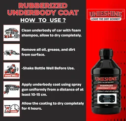 UNIESHINE Rubberized Underbody Coating 1 LTR – Heavy-Duty Anti-Rust, Waterproof & Corrosion Protection for Cars & Vehicles