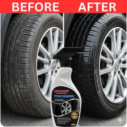 UNIESHINE Tyre Dresser Polish 500ml High Gloss Tyre Polish Spray for Car Bike Deep Black Shine Non Greasy UV Protection Tyre Dressing for Rubber Tyres