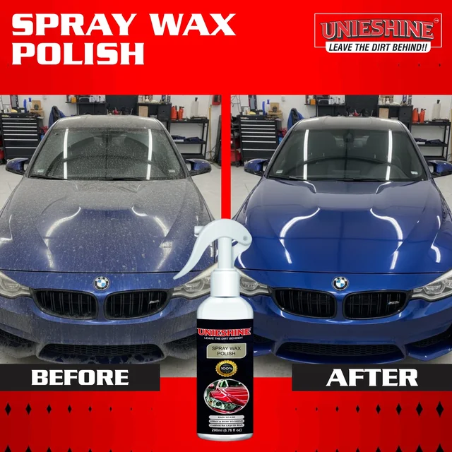 UNIESHINE 200ML Spray Wax Polish Kit for Car & Bike – Instant Shine, Paint Protection & Easy Application