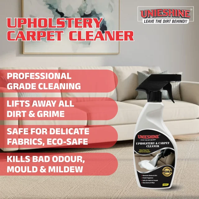 UNIESHINE Upholstery Carpet Cleaner 500ML Multipurpose Sofa Fabric Carpet Seat Spray Stain Odor Remover for Home Car Couch Office Chairs Mattresses Interiors