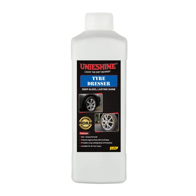 UNIESHINE 1L Tyre Dresser – Cream Based Tyre Polish for Deep Black Shine & Long Lasting Tyre Protection