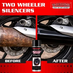 UNIESHINE Silencer Coating Spray 400ml Black High Temperature Exhaust Paint for Bike Motorcycle Anti Rust Heat Resistant Gloss Finish