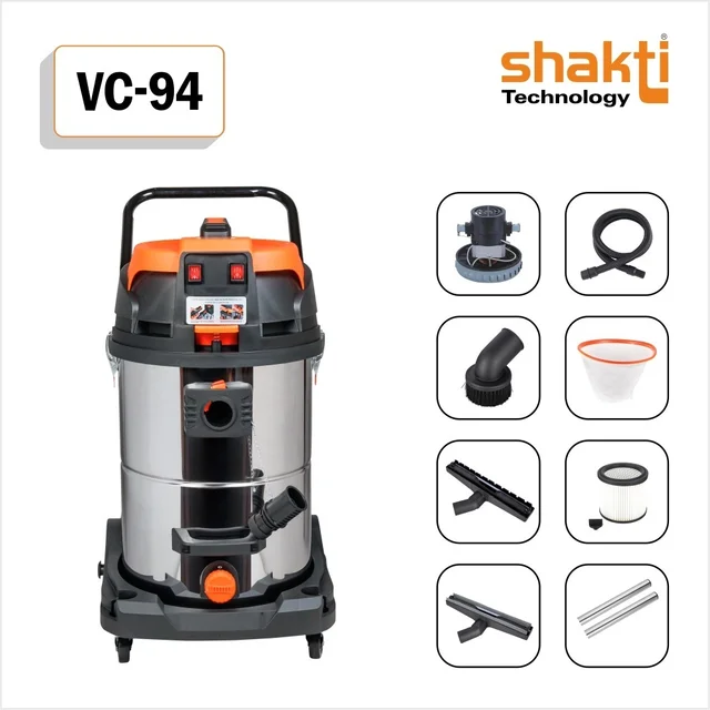 SHAKTI TECHNOLOGY VC 94 | 60 Liter Wet and Dry Vacuum Cleaner With 2600 W Copper Winding Motor