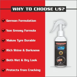 UNIESHINE 200ML Tyre Dresser Polish with Applicator Sponge – Long-Lasting Tire Shine & Protection