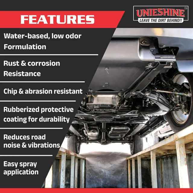 UNIESHINE Rubberized Underbody Coating 1 LTR – Heavy-Duty Anti-Rust, Waterproof & Corrosion Protection for Cars & Vehicles