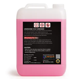 UNIESHINE 3 in 1 Car Dresser 5 Litre | Cleans, Shines & Protects Plastic, Vinyl, Rubber & Trim | UV Resistant, Non-Greasy Dashboard & Tyre Polish for Long-Lasting Dust-Free Shine