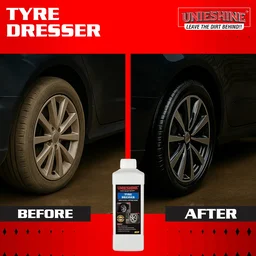 UNIESHINE 1L Tyre Dresser – Cream Based Tyre Polish for Deep Black Shine & Long Lasting Tyre Protection