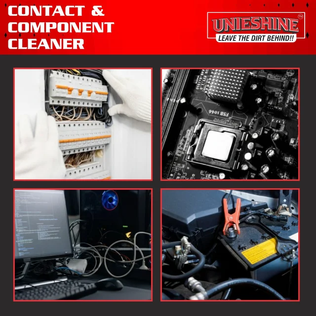UNIESHINE Contact & Component Cleaner Spray 500ML – Fast-Drying Electrical Contact Cleaner for PCB, Electronics & Automotive Connectors | Non-Conductive Residue-Free Cleaner