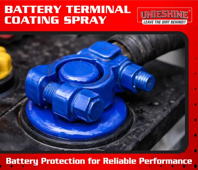UNIESHINE Battery Terminal Coating Spray 500ml Anti Rust Corrosion Protection for Car Bike Battery Terminals Improves Conductivity Heavy Duty Protective Coating