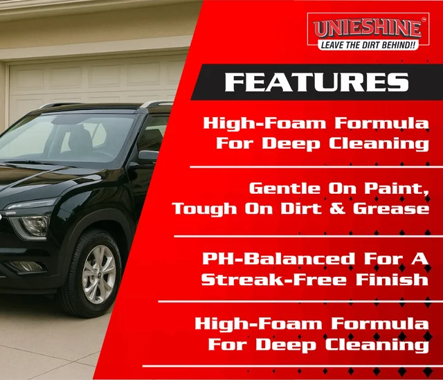 UNIESHINE Bucket Wash Car Shampoo 5 Litre | High Foaming, pH Balanced Concentrated Formula | 50ml in 5L Water | Scratch-Free Car Cleaning | Safe for All Car Surfaces