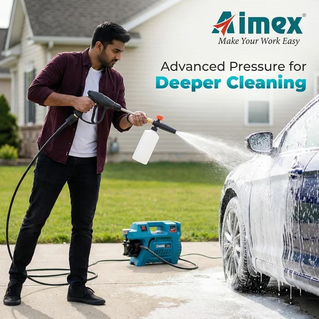 AIMEX Aimex D7 Plus Electric High Pressure Car Washer 2200W | 150 Bar Pressure Washer with Copper Winding | Portable Car & Home Cleaning Machine with 10M Hose