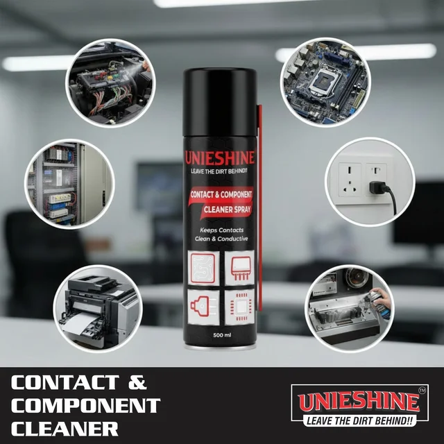 UNIESHINE Contact & Component Cleaner Spray 500ML – Fast-Drying Electrical Contact Cleaner for PCB, Electronics & Automotive Connectors | Non-Conductive Residue-Free Cleaner