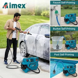 AIMEX Aimex D7 Plus Electric High Pressure Car Washer 2200W | 150 Bar Pressure Washer with Copper Winding | Portable Car & Home Cleaning Machine with 10M Hose