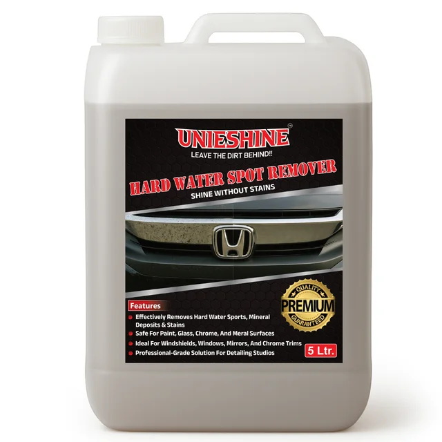 UNIESHINE Hard Water Spot Remover 5L | Limescale & Mineral Stain Remover | Descaler for Car Glass, Chrome, Tiles & Mirrors | Bathroom & Kitchen Tap Cleaner | Restores Shine & Clarity