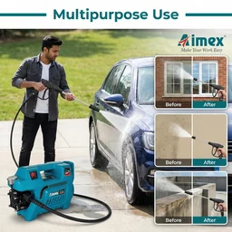 AIMEX Aimex D7 Plus Electric High Pressure Car Washer 2200W | 150 Bar Pressure Washer with Copper Winding | Portable Car & Home Cleaning Machine with 10M Hose