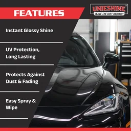 UNIESHINE Premium Liquid Wax Polish Spray 500ML with Microfiber Cloth – Car & Bike Spray Wax | Instant Shine, High Gloss Finish & Long-Lasting Paint Protection