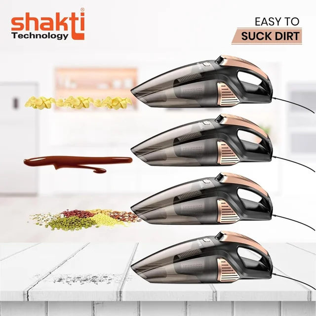 SHAKTI TECHNOLOGY Shakti Technology Sweep High Power Auto Car Vacuum Cleaner for Deep Cleaning, Hand Held Portable Cars Vacuum for Car Cleaning with DC 12V, 140W Vacuum Motor & 5000 PA Powerful Suction