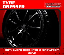 UNIESHINE 1L Tyre Dresser – Cream Based Tyre Polish for Deep Black Shine & Long Lasting Tyre Protection
