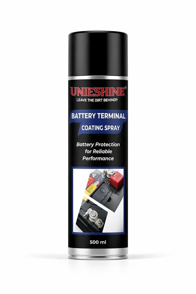 UNIESHINE Battery Terminal Coating Spray 500ml Anti Rust Corrosion Protection for Car Bike Battery Terminals Improves Conductivity Heavy Duty Protective Coating