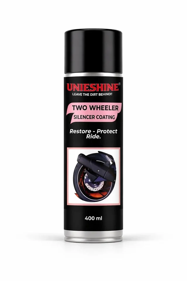 UNIESHINE Silencer Coating Spray 400ml Black High Temperature Exhaust Paint for Bike Motorcycle Anti Rust Heat Resistant Gloss Finish