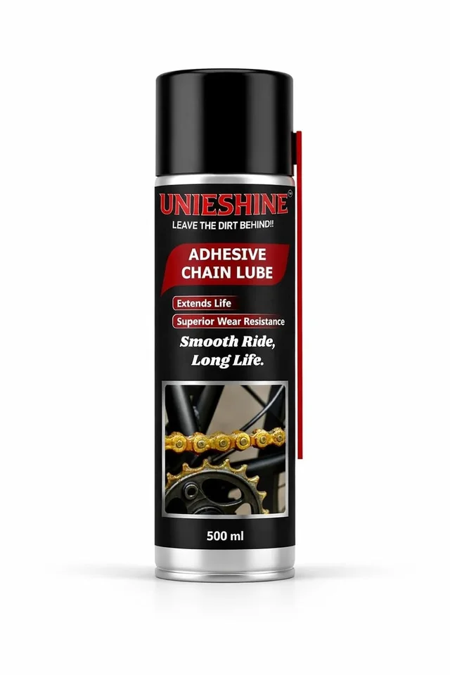 UNIESHINE Adhesive Chain Lube Spray 500ml High Performance Bike Motorcycle Chain Lubricant Anti Rust Anti Wear All Weather Long Lasting Protection