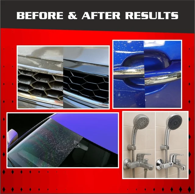 UNIESHINE Hard Water Spot Remover 500ML Limescale Mineral Deposit Remover Descaler for Car Glass Chrome Tiles Mirrors Bathroom Kitchen Tap Cleaner