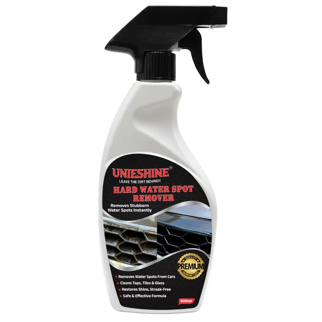 UNIESHINE Hard Water Spot Remover 500ML Limescale Mineral Deposit Remover Descaler for Car Glass Chrome Tiles Mirrors Bathroom Kitchen Tap Cleaner