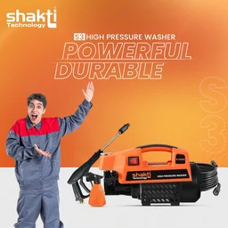 SHAKTI TECHNOLOGY Shakti Technology S3 High Pressure Car Washer Machine 1800W, 120 Bar | Portable Pressure Washer for Car, Bike, Motorcycle & Home Cleaning
