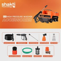 SHAKTI TECHNOLOGY Shakti Technology S3 High Pressure Car Washer Machine 1800W, 120 Bar | Portable Pressure Washer for Car, Bike, Motorcycle & Home Cleaning