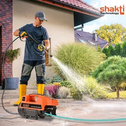 SHAKTI TECHNOLOGY Shakti Technology S3 High Pressure Car Washer Machine 1800W, 120 Bar | Portable Pressure Washer for Car, Bike, Motorcycle & Home Cleaning