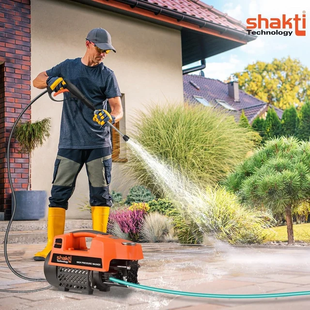 SHAKTI TECHNOLOGY Shakti Technology S3 High Pressure Car Washer Machine 1800W, 120 Bar | Portable Pressure Washer for Car, Bike, Motorcycle & Home Cleaning