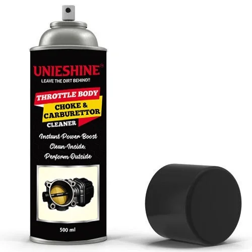 UNIESHINE Throttle Body Choke & Carburettor Cleaner Spray 500ml – Carbon Deposit Remover for Petrol & Diesel Engines | Boosts Acceleration, Smooth Idling & Fuel Efficiency