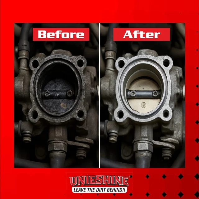UNIESHINE Throttle Body Choke & Carburettor Cleaner Spray 500ml – Carbon Deposit Remover for Petrol & Diesel Engines | Boosts Acceleration, Smooth Idling & Fuel Efficiency