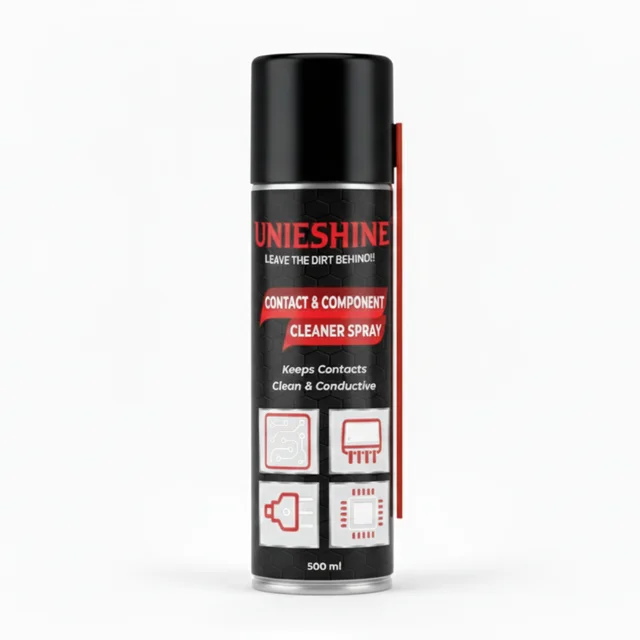 UNIESHINE Contact & Component Cleaner Spray 500ML – Fast-Drying Electrical Contact Cleaner for PCB, Electronics & Automotive Connectors | Non-Conductive Residue-Free Cleaner