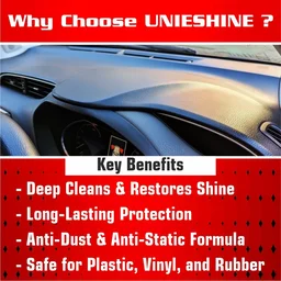 UNIESHINE Car Dashboard Dresser Polish 200ml Interior Polish for Car Bike Motorcycle Plastic Fibre Restorer UV Protection Anti Fading Crack Protection