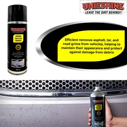 UNIESHINE Tar, Glue & Bug Remover Spray 500ML – Adhesive Remover for Cars, Glass & Painted Surfaces | Fast-Acting Tar, Sticker Residue, Bug Splatter & Grime Cleaner