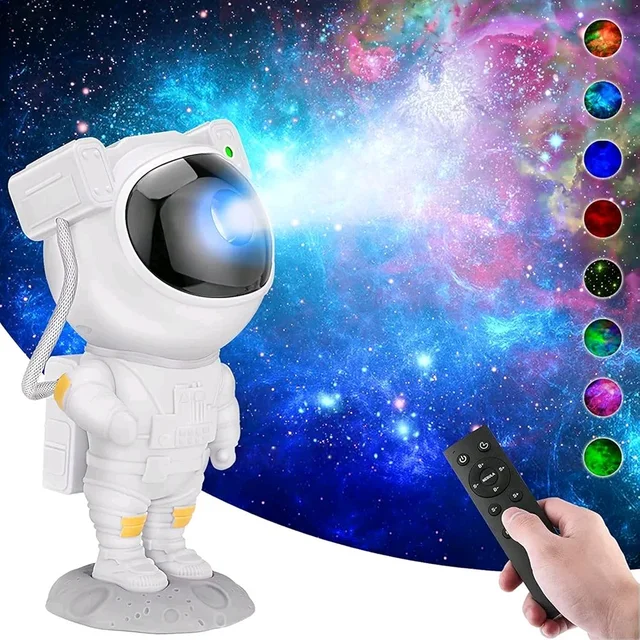 Astronaut Galaxy Projector – Starry Night Light with Nebula Effects