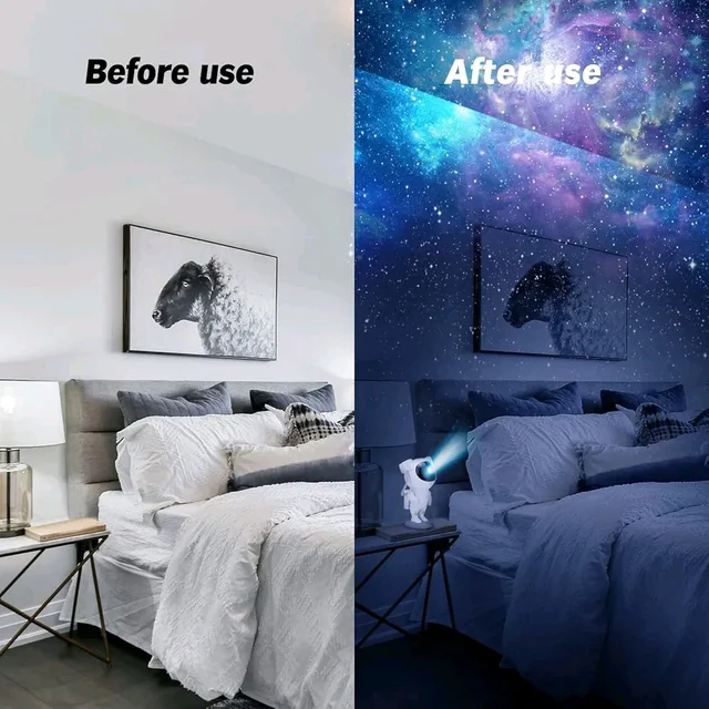 Astronaut Galaxy Projector – Starry Night Light with Nebula Effects